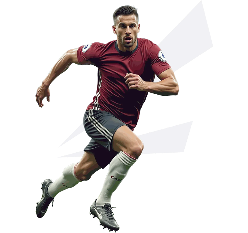 Soccer player in maroon jersey running