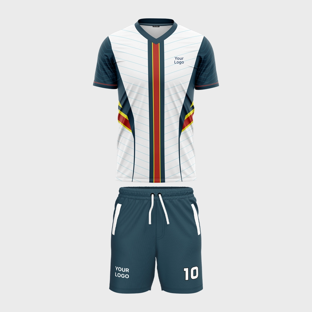 AOP Men V-Neck Set-in Half Sleeve Jersey + Shorts 