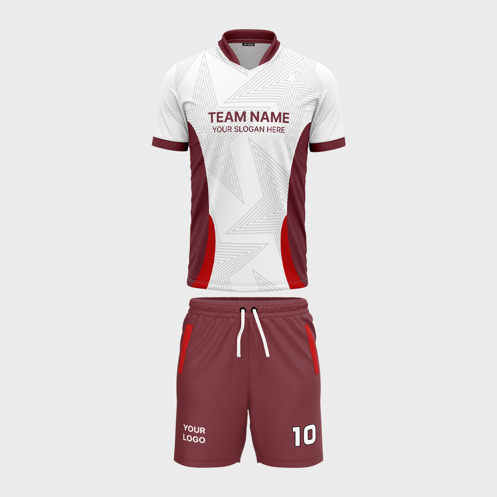 AOP Men Mandarin Collar Set-in Half Sleeve Jersey + Shorts 
