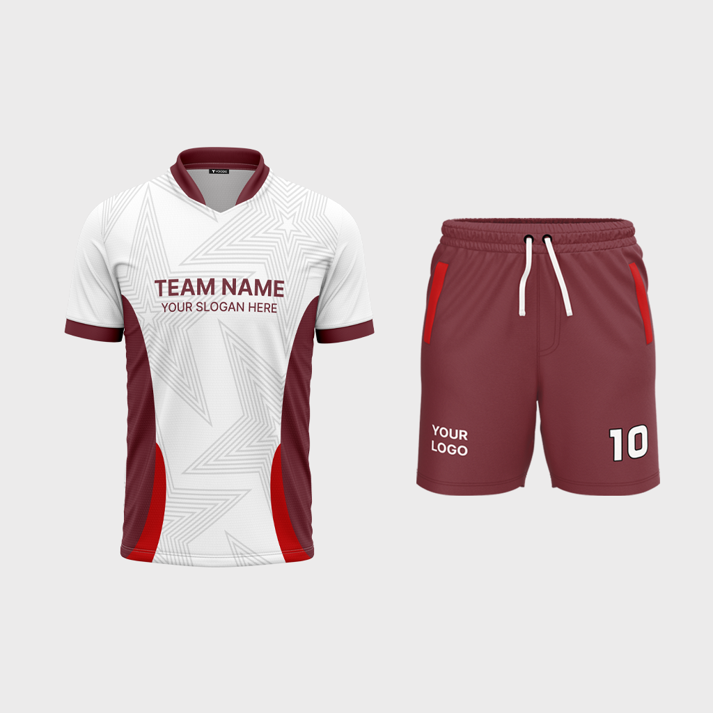 Men's Mandarin Collar Set-in Half Sleeve Jersey + Shorts 