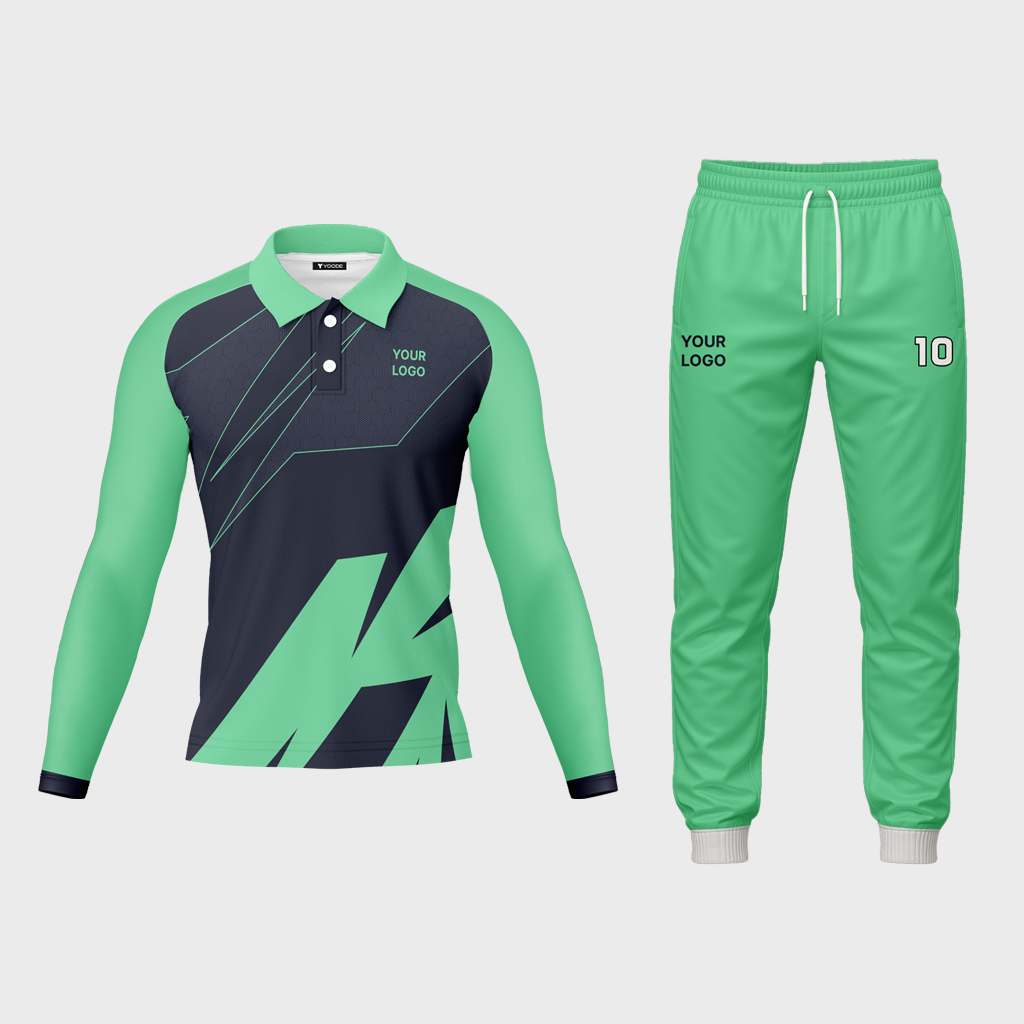 AOP Men Polo Raglan Full Sleeve Jersey + Track Pants