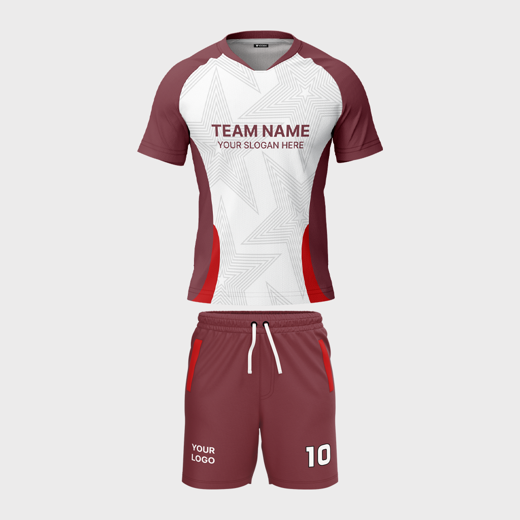 AOP Men Mandarin Collar Raglan Half Sleeve Jersey + Shorts 
