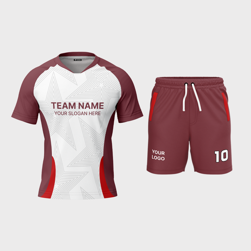 Men's Mandarin Collar Raglan Half Sleeve Jersey + Shorts 