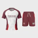 Men's Mandarin Collar Raglan Half Sleeve Jersey + Shorts 