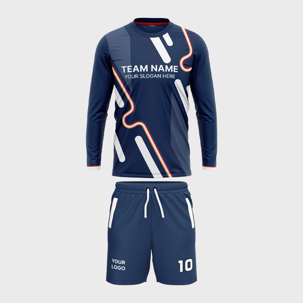 AOP Men Crew Neck Set-in Full Sleeve Jersey + Shorts 