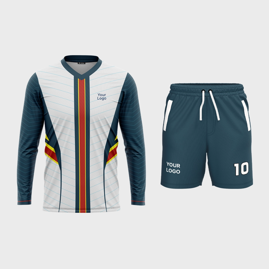 Men's V-Neck Set-in Full Sleeve Jersey + Shorts 