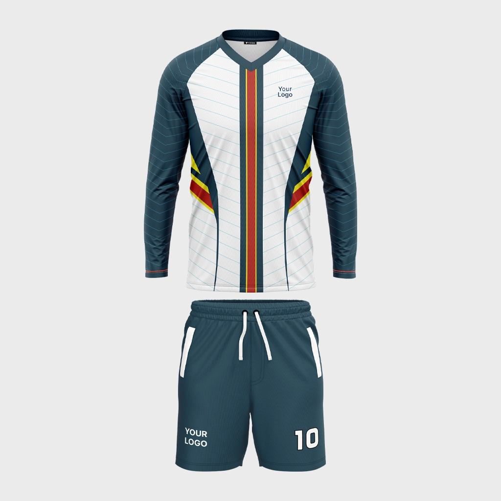 AOP Men V-Neck Full Raglan Sleeve Jersey + Shorts 