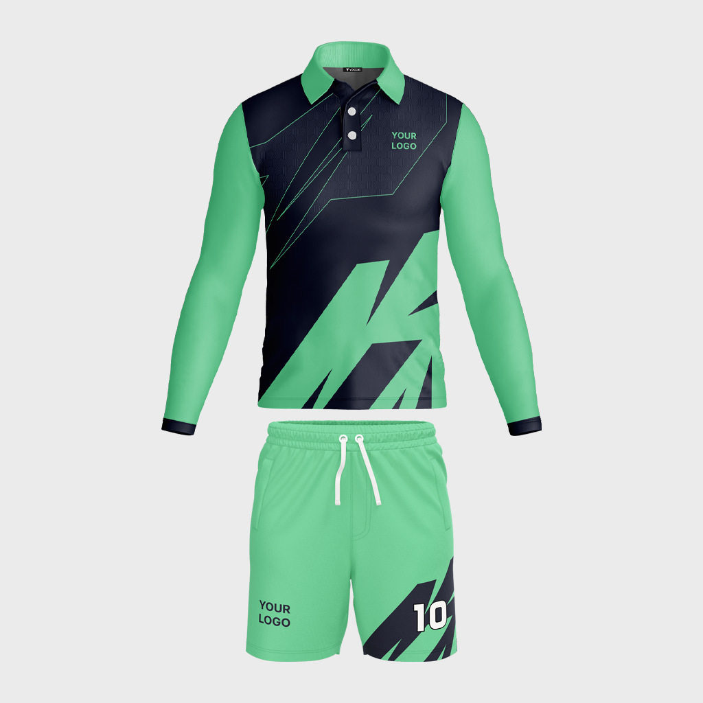 AOP Men Polo Set-in Full Sleeve Jersey + Shorts