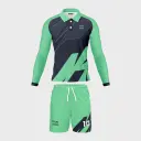 AOP Men Polo Raglan Full Sleeve Jersey + Shorts