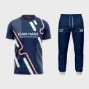 AOP Men Crew Neck Half Set-in Sleeve Jersey + Track Pants 