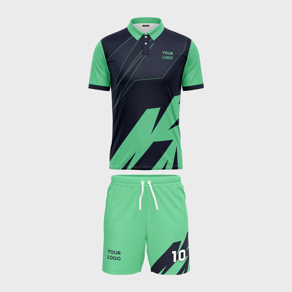 AOP Men Polo Set-in Half Sleeve Jersey + Shorts
