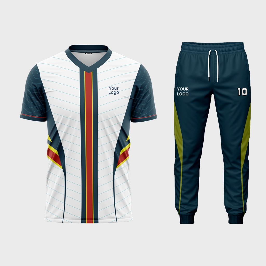 AOP Men V-Neck Set-in Half Sleeve Jersey + Track Pants 