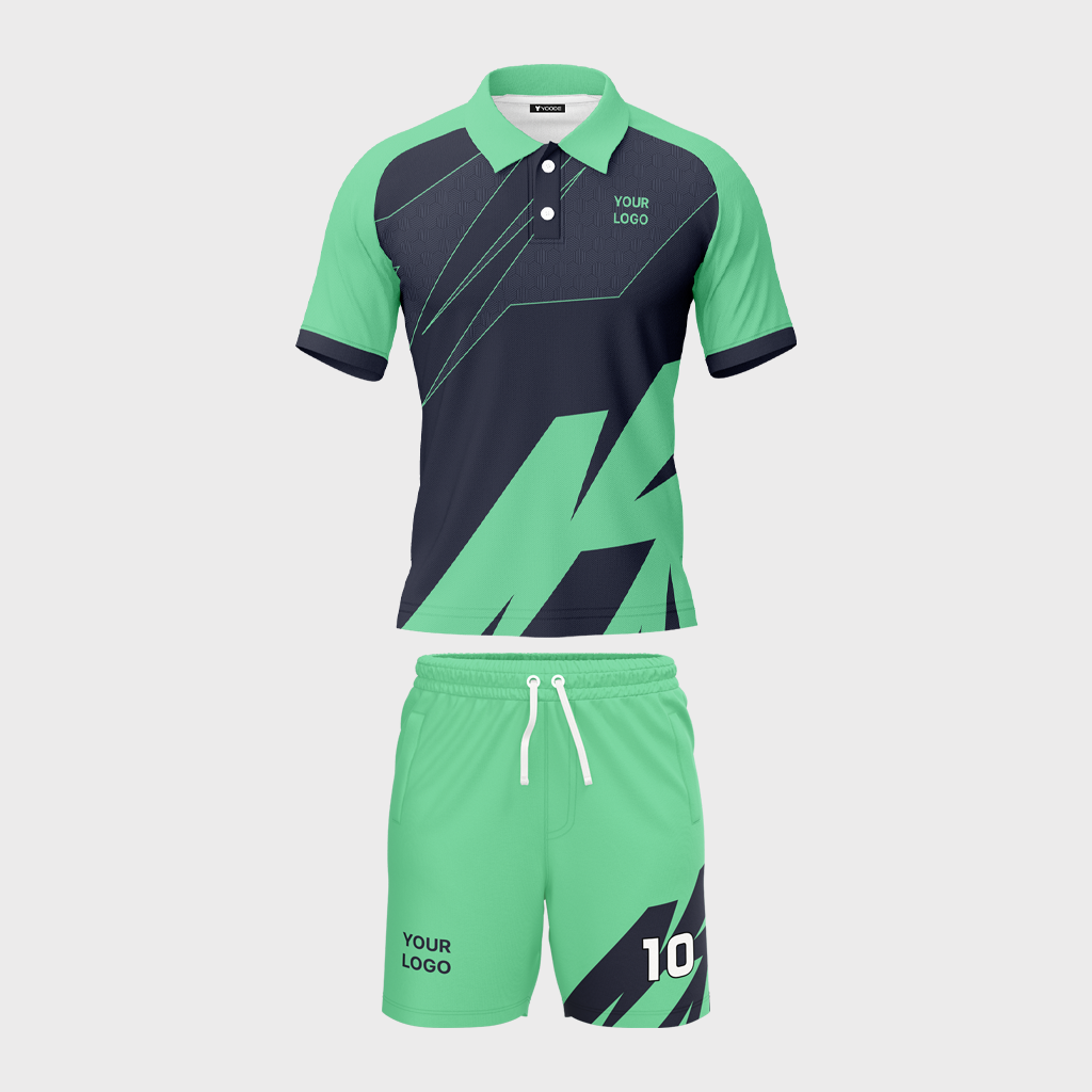 AOP Men Polo Raglan Half Sleeve Jersey + Shorts