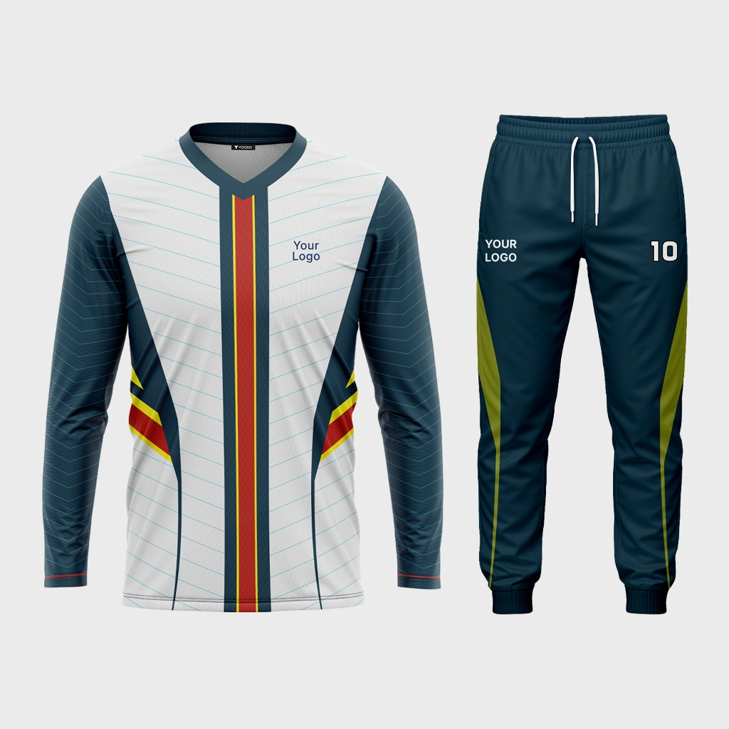 AOP Men V-Neck Set-in Full Sleeve Jersey + Track Pants 
