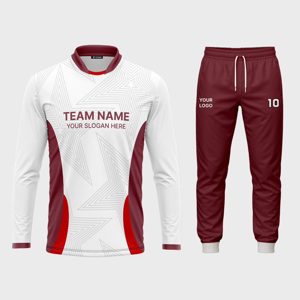 AOP Men Mandarin Collar Set-in Full Sleeve Jersey + Track Pants 