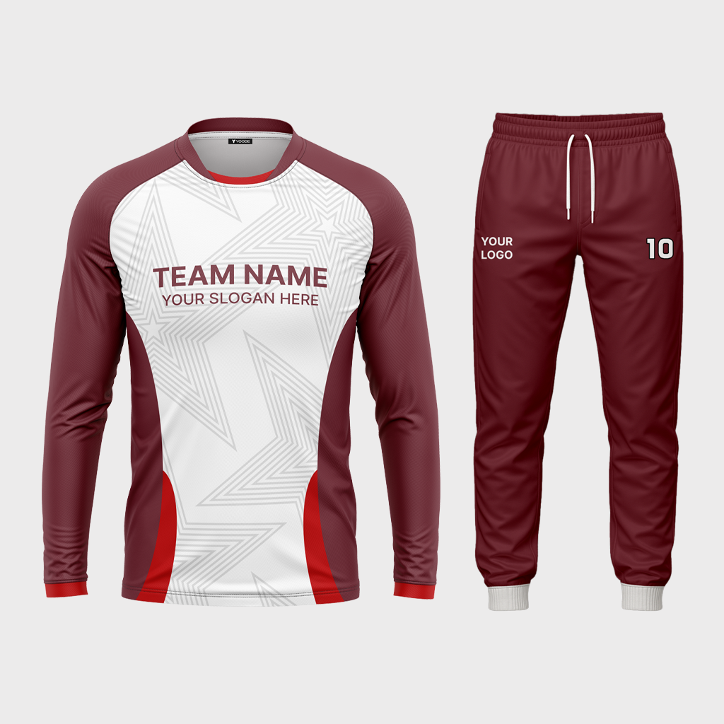 AOP Men Mandarin Collar Raglan Full Sleeve Jersey + Track Pants 