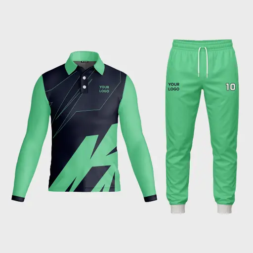 AOP Men Polo Set-in Full Sleeve Jersey + Track Pants
