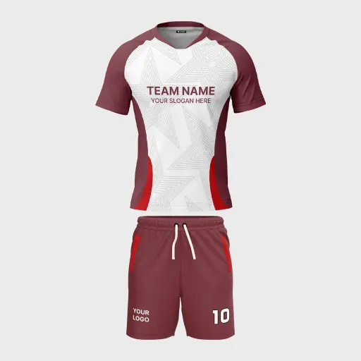 AOP Men Mandarin Collar Raglan Half Sleeve Jersey + Shorts 