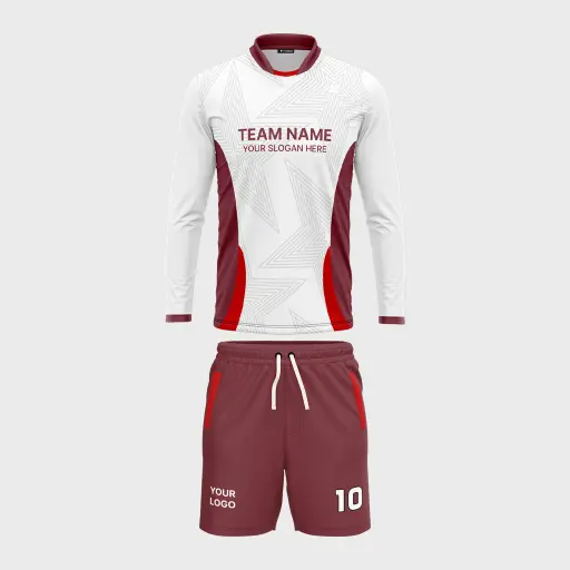 AOP Men Mandarin Collar Set-in Full Sleeve Jersey + Shorts 