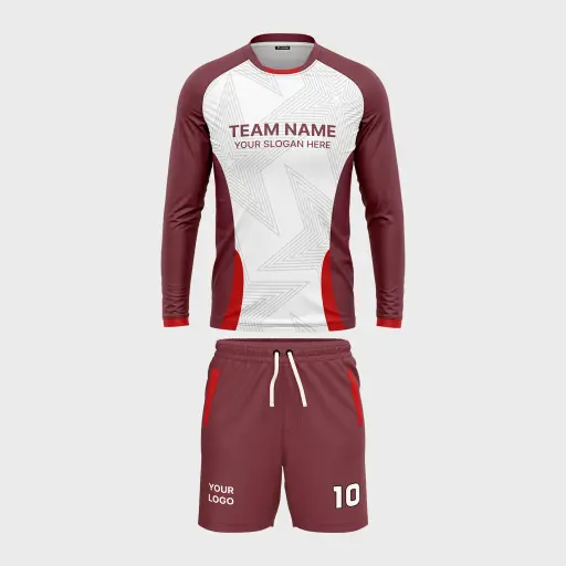 AOP Men Mandarin Collar Full Sleeve Jersey + Shorts 