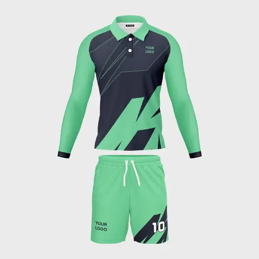 AOP Men Polo Raglan Full Sleeve Jersey + Shorts
