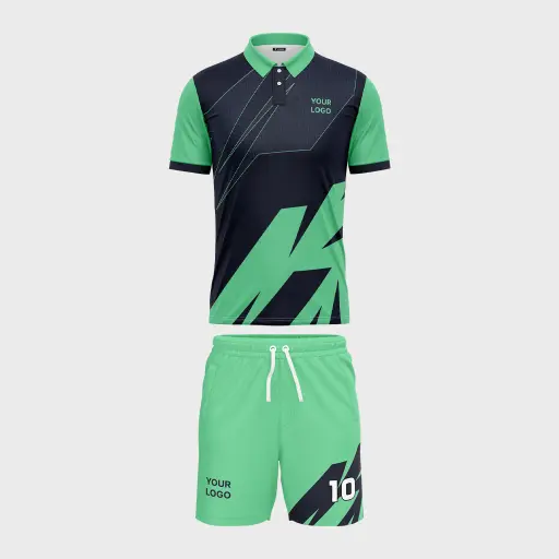 AOP Men Polo Set-in Half Sleeve Jersey + Shorts