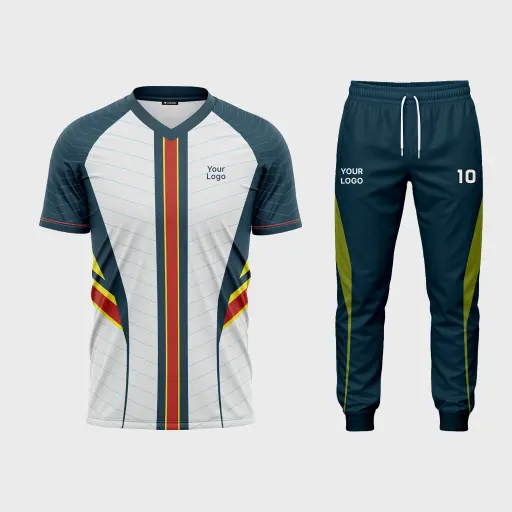 AOP Men V-Neck Half Sleeve Jersey + Track Pants 
