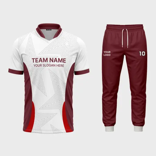 AOP Men Mandarin Collar Set-in Half Sleeve Jersey + Track Pants 